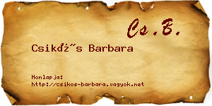 Csikós Barbara névjegykártya
