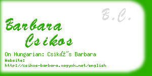 barbara csikos business card